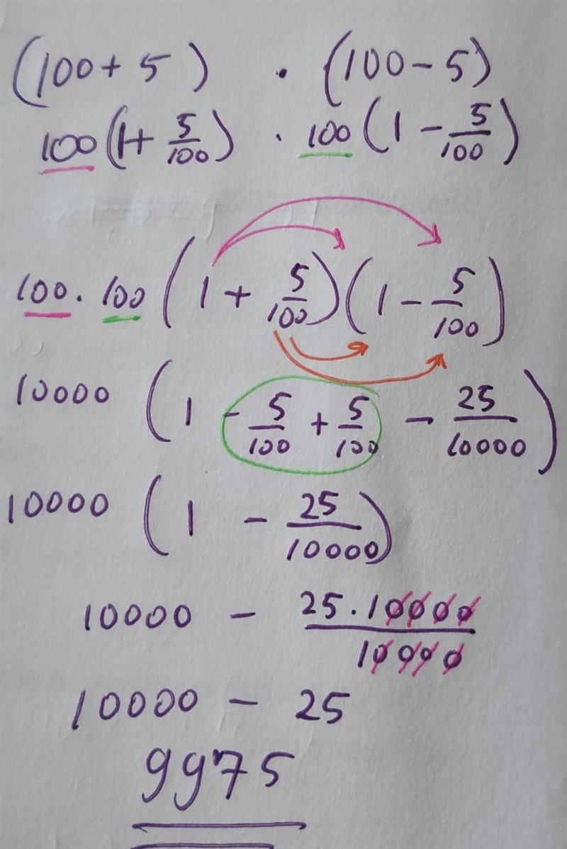 Evaluate 105*95 using identities-example-1