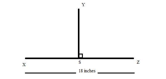 Ys is the perpendicular bisector of xz. What is the length of Xs if xz is 18 inches-example-1