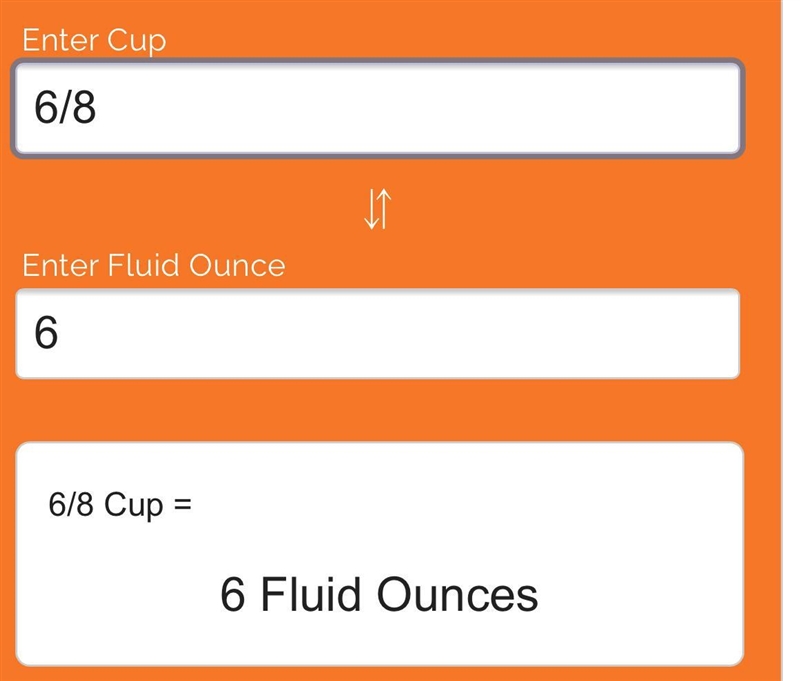 How many ounces of water are equal to 6/8 cups of water-example-1