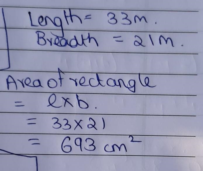 What is the area of the rectangle 21 m 33 m 21 m-example-1