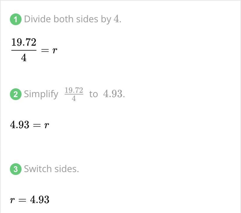 Solve for r. 19.72 = 4r-example-1