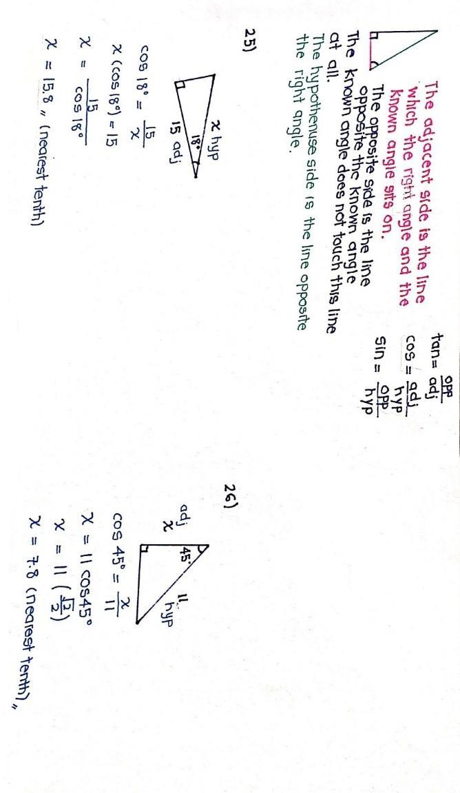 Label the sides opposite, adjacent, or hypotenuse, then find the missing side. Round-example-1