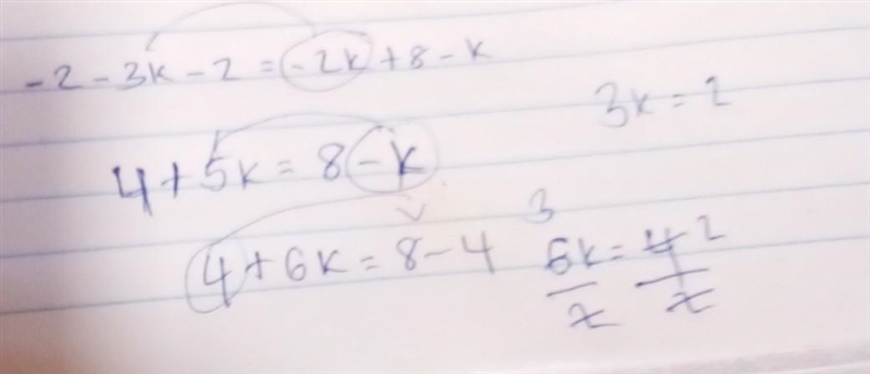 -2 - 3k - 2 = -2k + 8 - k-example-1