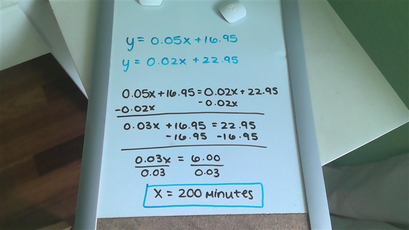 I need help with this question please Write an equation and solve. One telephone company-example-1