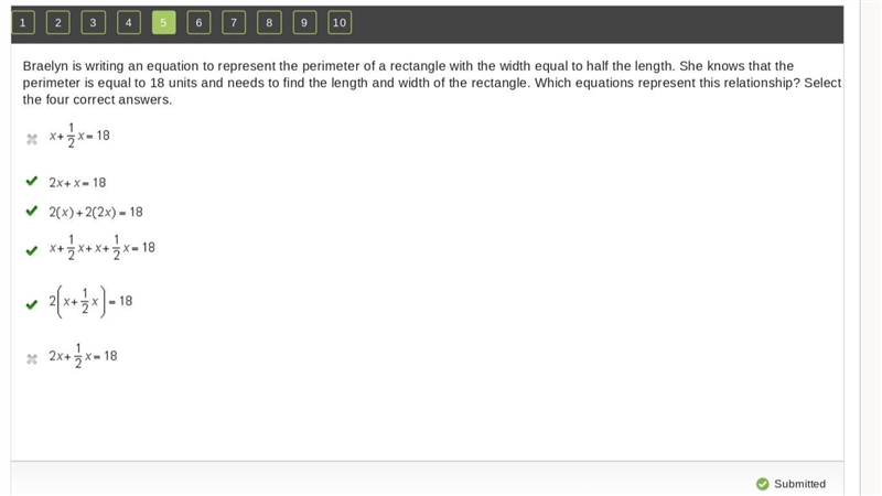 Braelyn is writing an equation to represent the perimeter of a rectangle with the-example-1