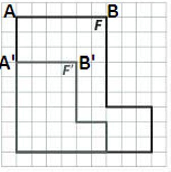 Thomas draws figure F and its dilation, figure F9. What is the scale factor? WELP-example-1