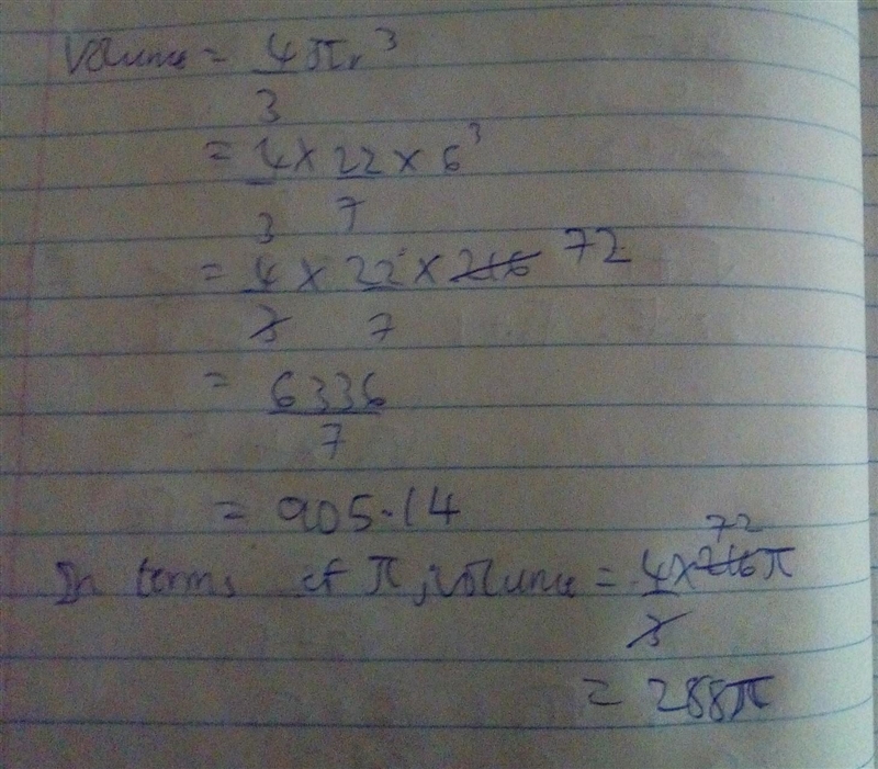 What is the volume of the sphere in terms of A?-example-1