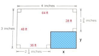 Unit 1 Scale Drawings Review (6 OT 6) This diagram is a scale drawing of a store. 4 inches-example-1