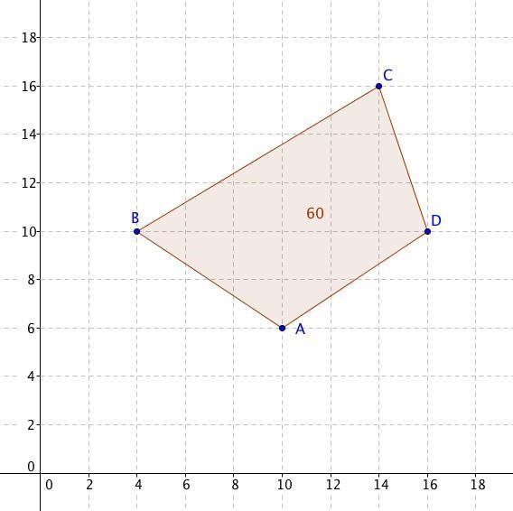 On a coordinate plane, trapezoid A B C D has points (10, 6), (4, 10), (14, 16), (16, 10). What-example-1