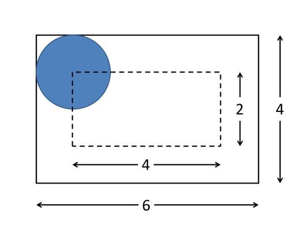 A disc of unit radius is tossed at random onto a large rectangular floor, which is-example-1