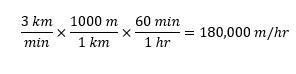 A car is driving at a rate of 3 kilometers per minute. What is the car's speed in-example-1