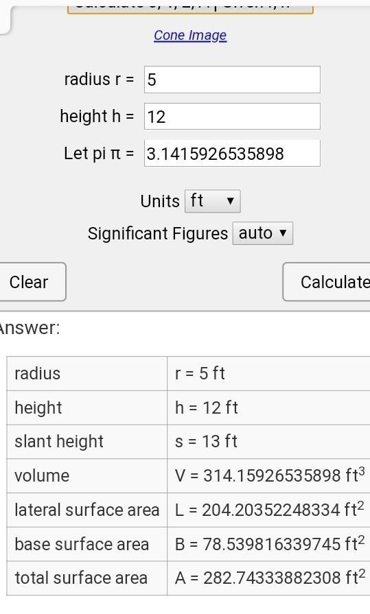 Find the volume of a cone with a height of 12 ft and a base diameter of 10 ft .-example-1