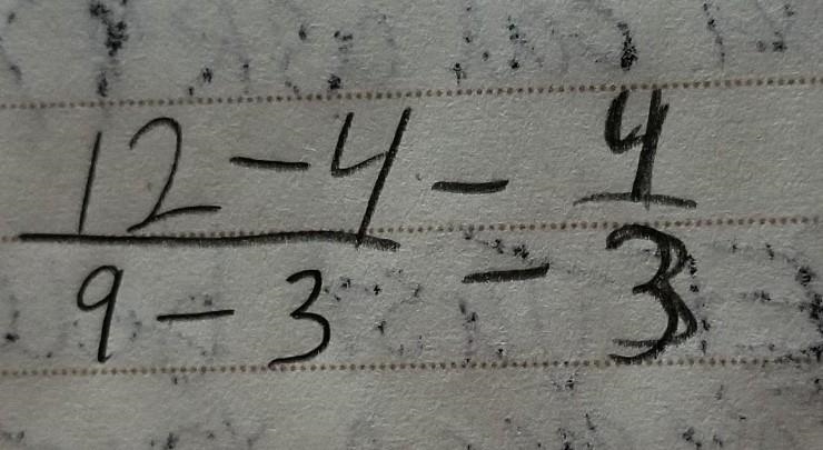 Identify the slope of the line that passes through the two points (3, 4) and (9, 12).-example-1