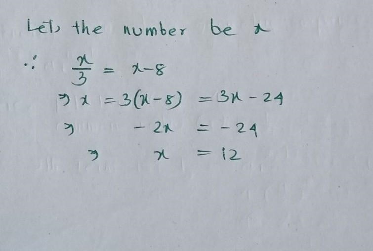 "one half of a number is 8 less than the number itself ''-example-1