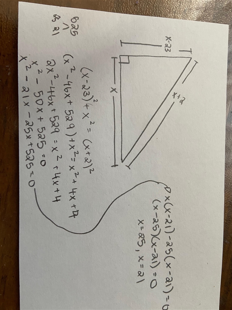 The hypotenuse of a right triangle is 2 cm longer than the longer leg. The shorter-example-1