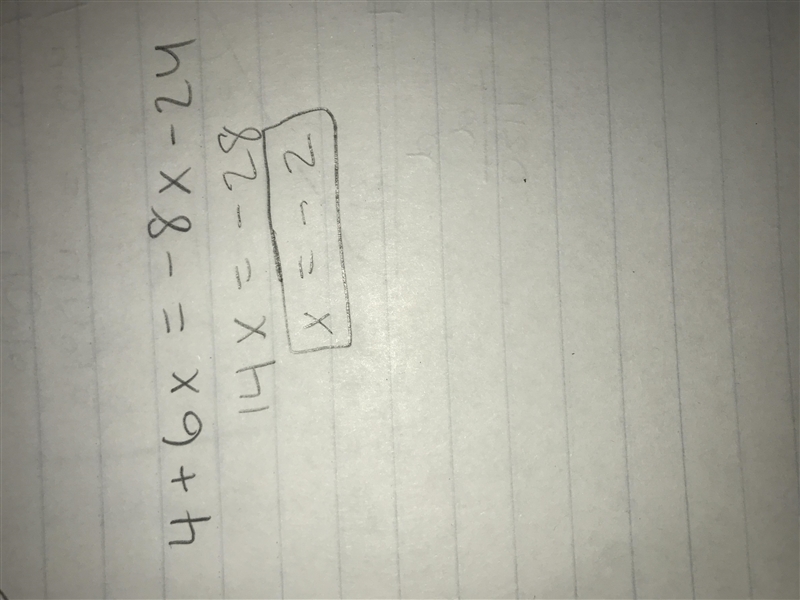 4+6x=-8x-24 A. 12 B. -2 C. -9 D. -12-example-1