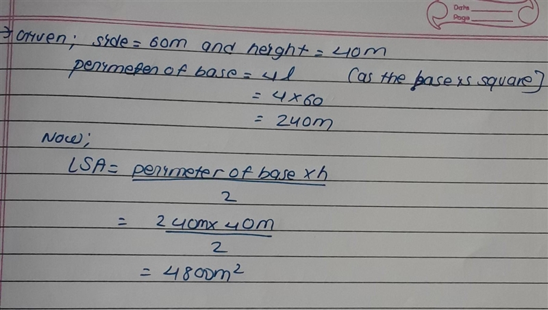 Find the lateral area of the pyramid to the nearest whole number.-example-1