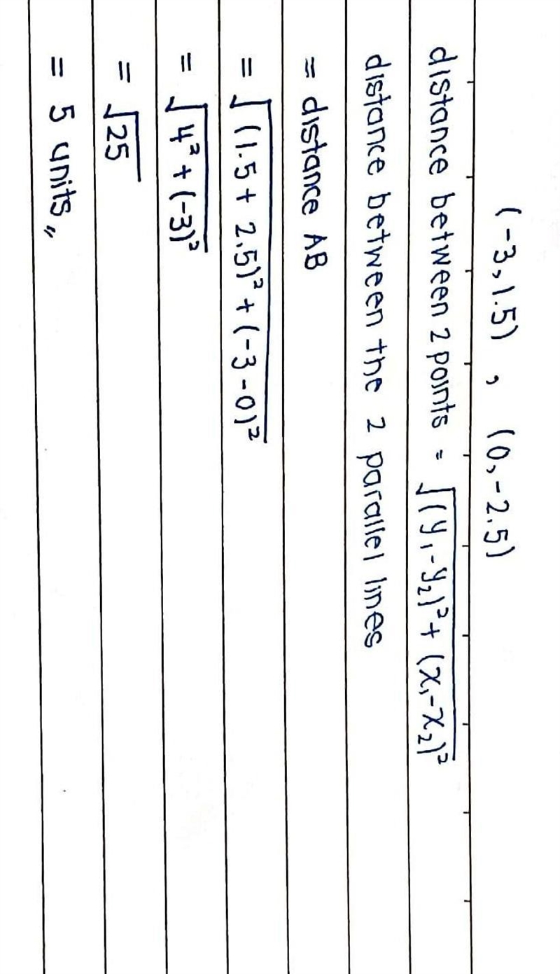 The distance between the paralled lines 3x + 4y +15 = 0 and 3x + 4y -10 = 0 is equal-example-5