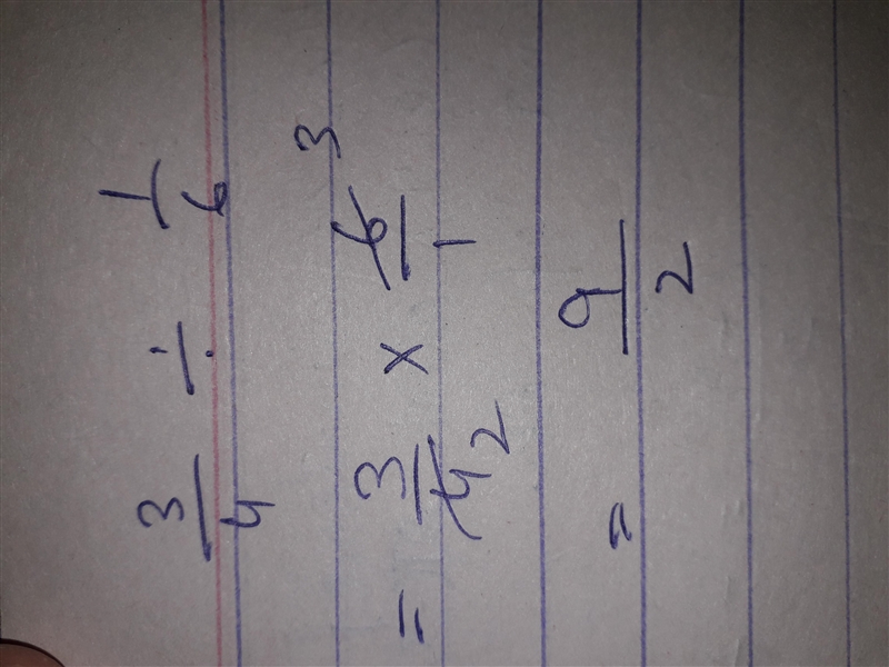 What is Three-fourths divided by one-sixth?-example-1