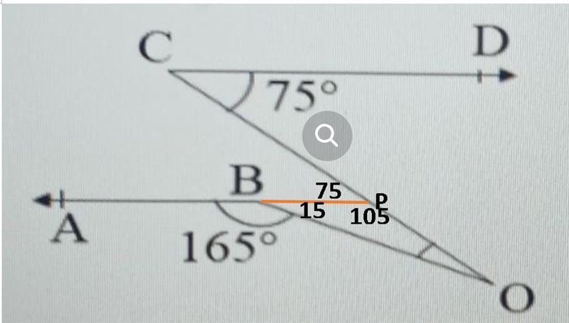 In the given figure, ABIICD, Find the measure of angle BOC​-example-1