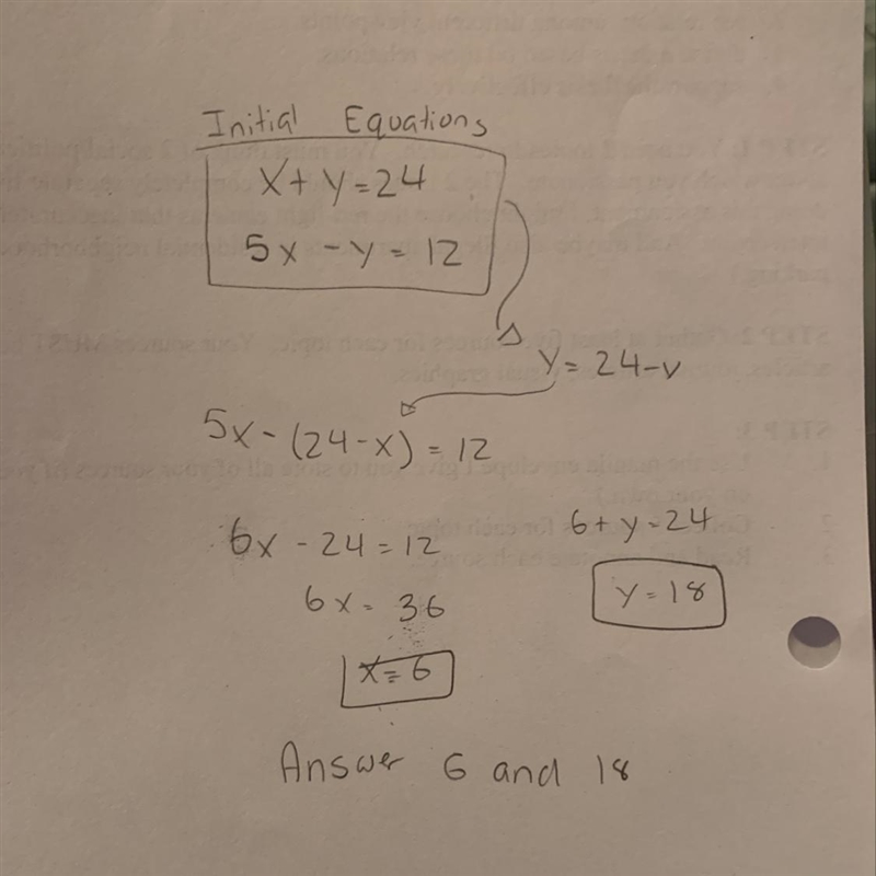 *!URGENT!* The sum of two numbers is 24. Five times the first number minus the second-example-1