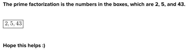 What is the prime factorization of 430-example-3