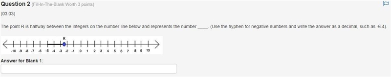 The point R is halfway between the integers on the number line below and represents-example-1