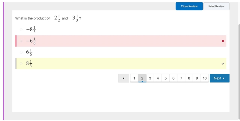 What is the product of −212 and −313? ​ −813 ​ ​ −616 ​ ​ 616 ​ ​ 813 ​-example-1