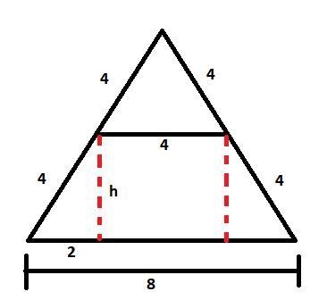 An equilateral triangle has sides 8 units long. An equilateral triangle with sides-example-1