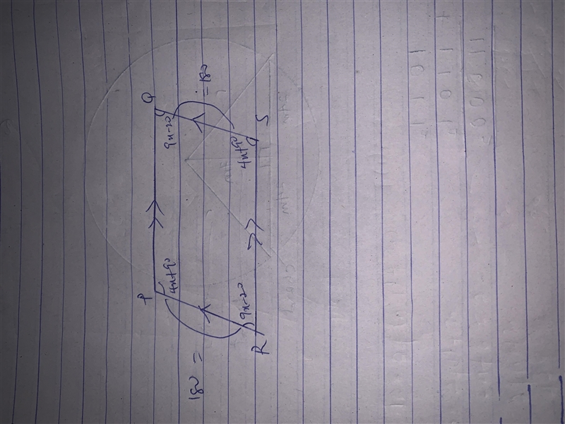 PQRS is a parallelogram. If mQRS = (9x - 20)° and mSPQ = (4x + 90)°, what is the value-example-1