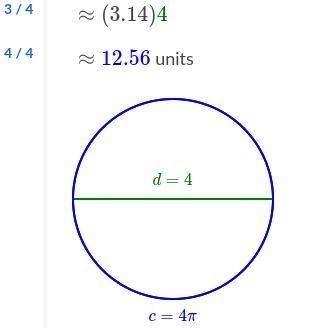 Suppose the diameter of a circle is \color{green}{4}4start color green, 4, end color-example-2