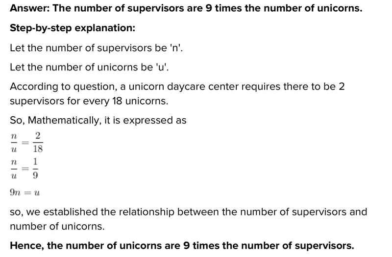 MS.Robertson owns a large daycare center. she is required to have 1 supervisor for-example-1