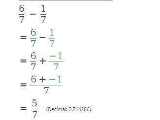 6 over 7 subtracted by 1 over 7-example-1