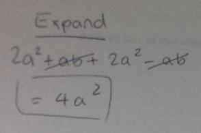 Simplify : a) a(2a+b) +a(2a-b ) (explain step by step )​-example-1