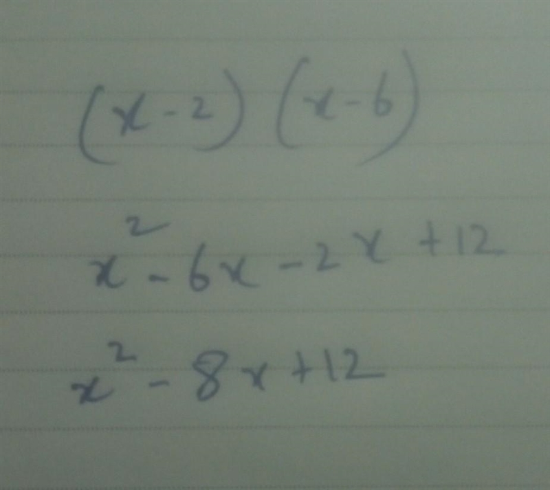 What is the product of (x-2)(x-6)? *-example-1