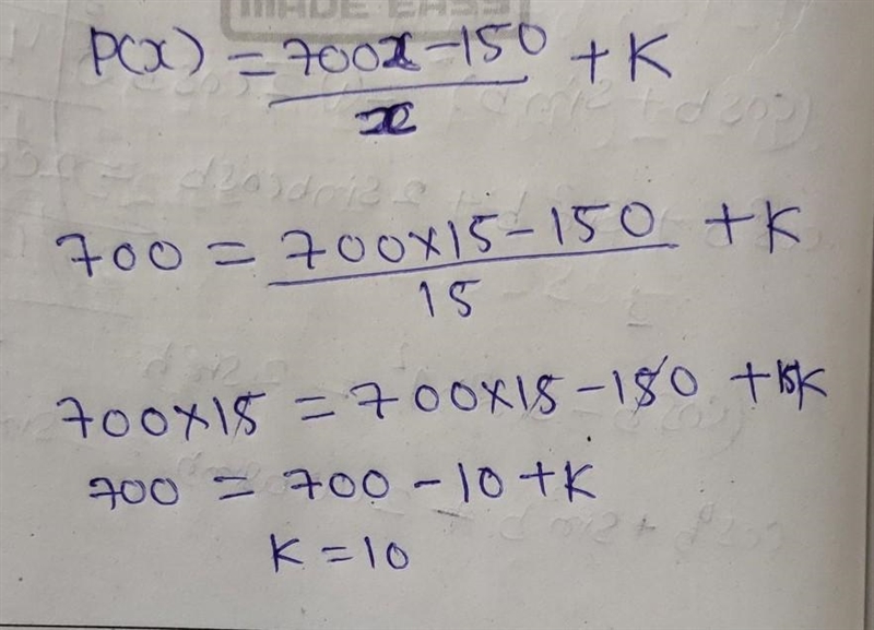 A companies daily profits are calculated using the following function: p(x)= 700x-example-1