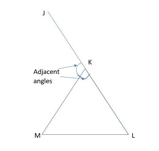 Triangle K M L is shown. Line L K extends through point J to form exterior angle J-example-1