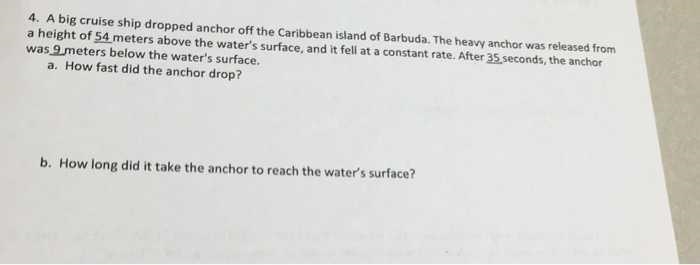 A big cruise ship dropped anchor off the Caribbean island of Barbuda. The heavy anchor-example-1