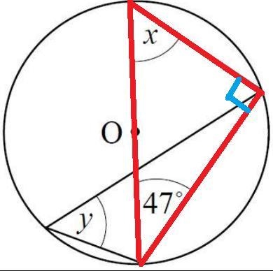 PLEASE HELP !!! Find the measure of y A. 43 B. 90 C. 53 D. 47-example-1