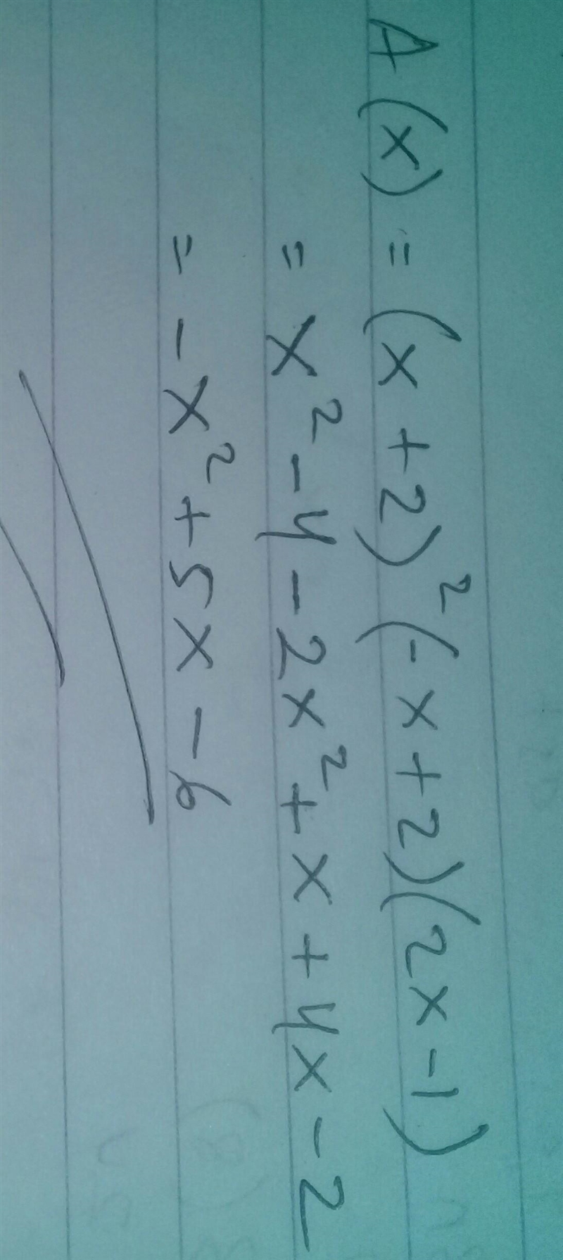 FACTORIZE A(X)=(x+2)^2(-x+2)(2x-1)​-example-1