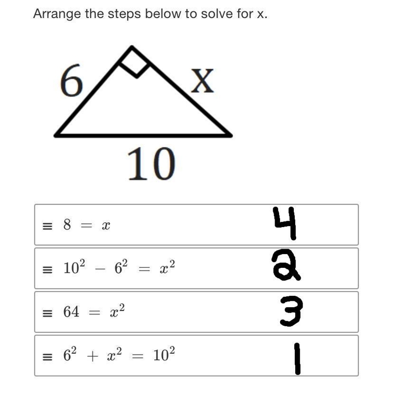 Arrange The Steps Below To Solve For X.-example-1