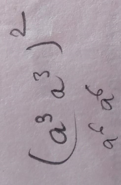 Please Helpp! Write the expression as an exponent with the base of a: (a^3a^3)^2-example-1