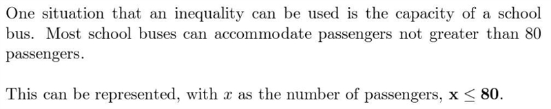 Describe a situation that you could represent with an inequality, then write the inequality-example-2