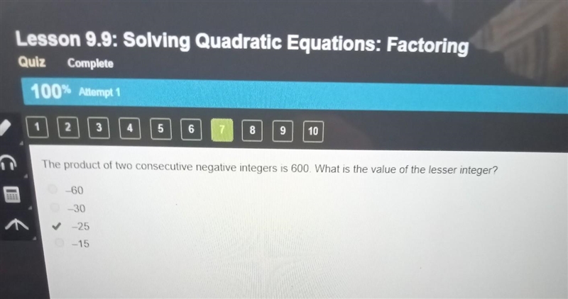 The product of two consecutive negative integers is 600. What is the value of the-example-1