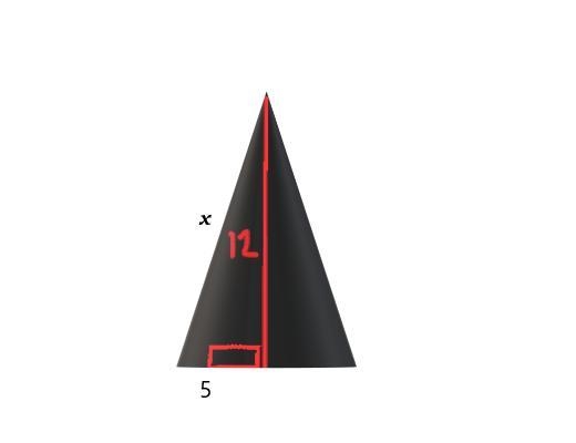 find,in terms of pie,the curved surface area of a cone with circular base diameter-example-1