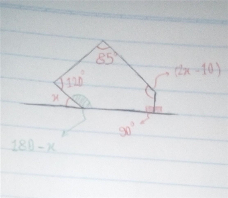 A) be 85° 120° (2x - 10° X​-example-1