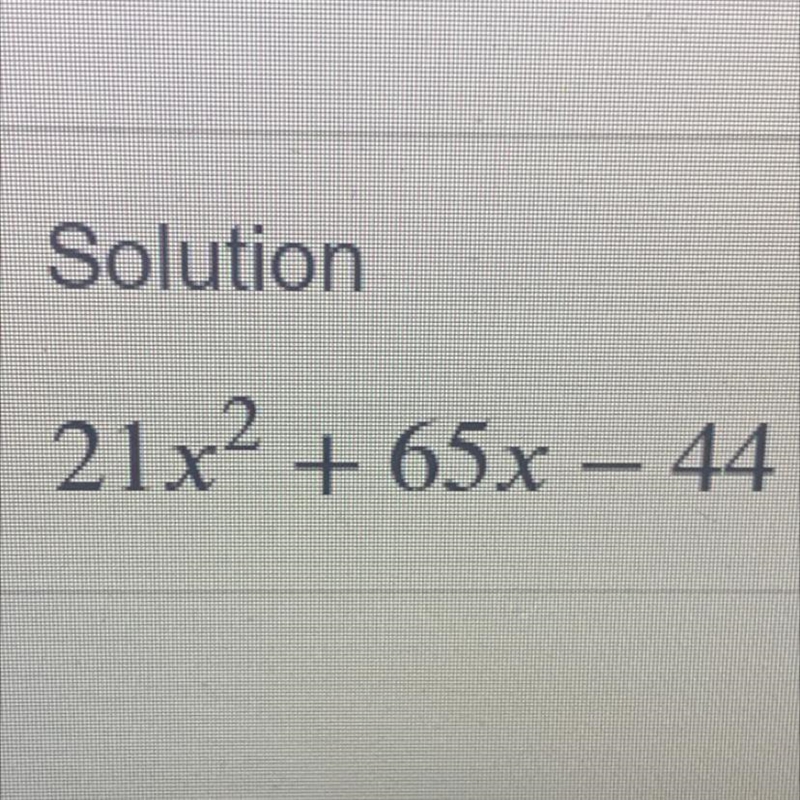 Identify the linear coefficient of the product (7x- 4) (3x + 11)-example-1