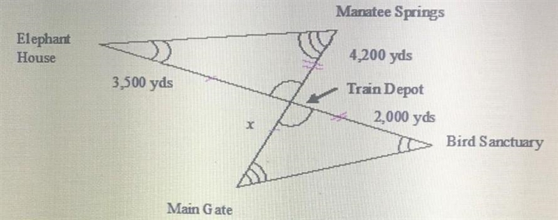 How many kilometers is it from the main gate to Manatee Springs? (Hint: To convert-example-1