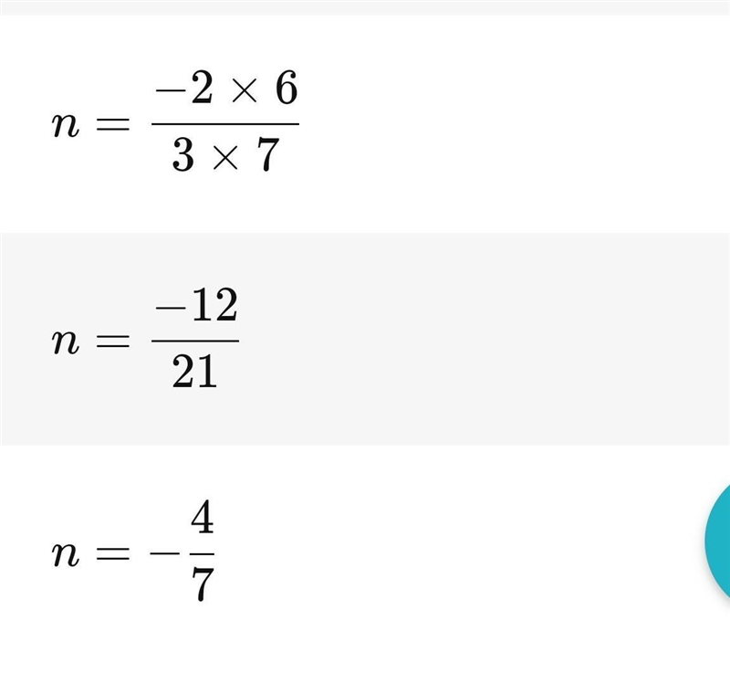 Solve for n. 2/3 (1 + n ) = -1/2n-example-2