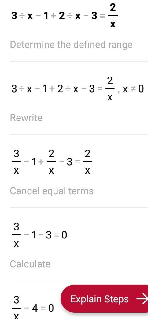 3÷x-1+2÷x-3=2/x solve in quadratic equation​-example-1